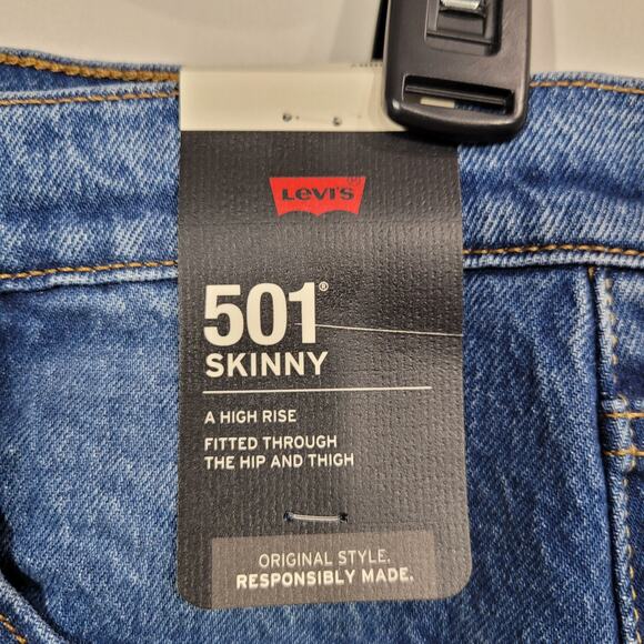 Levi's Premium 501 Skinny High-rise Women's Jeans Jive Ship - Medium Wash 29x28 - Picture 3 of 9